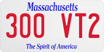 MA license plate 300VT2