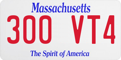 MA license plate 300VT4