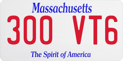 MA license plate 300VT6
