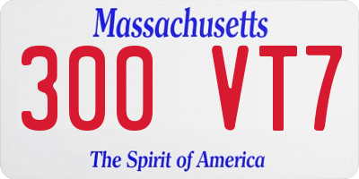 MA license plate 300VT7