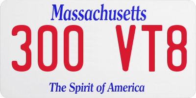 MA license plate 300VT8