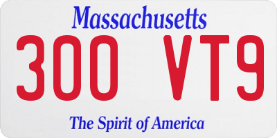 MA license plate 300VT9