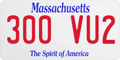 MA license plate 300VU2