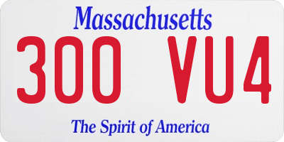 MA license plate 300VU4