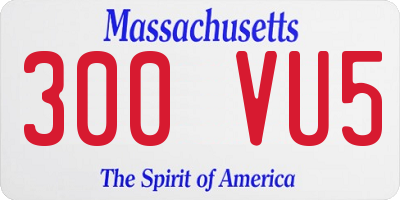 MA license plate 300VU5