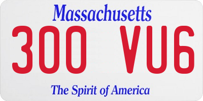 MA license plate 300VU6
