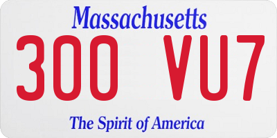 MA license plate 300VU7