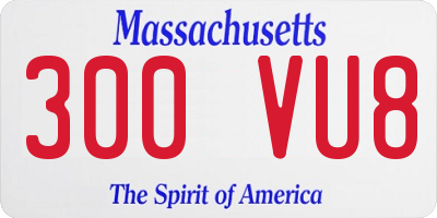 MA license plate 300VU8