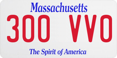 MA license plate 300VV0
