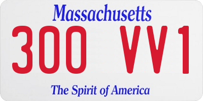 MA license plate 300VV1
