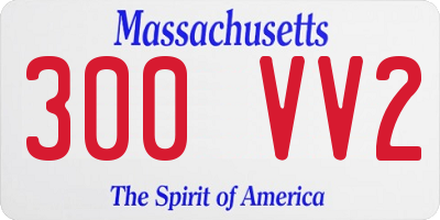 MA license plate 300VV2