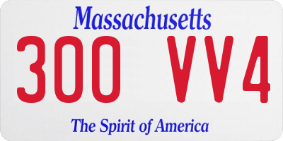 MA license plate 300VV4