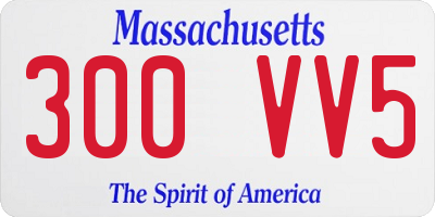 MA license plate 300VV5