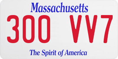 MA license plate 300VV7