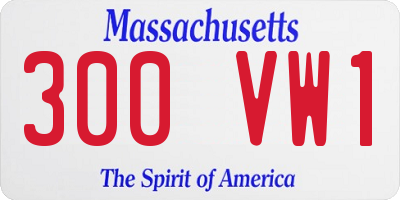 MA license plate 300VW1