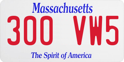 MA license plate 300VW5