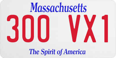 MA license plate 300VX1
