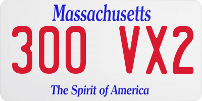 MA license plate 300VX2