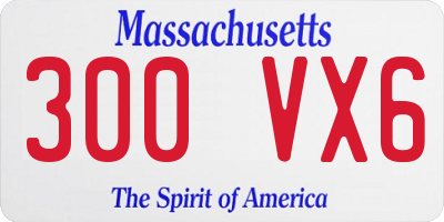 MA license plate 300VX6