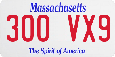 MA license plate 300VX9