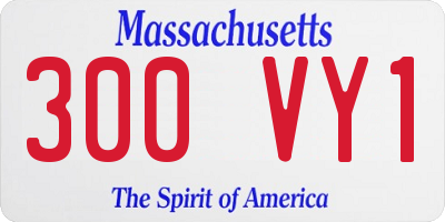 MA license plate 300VY1