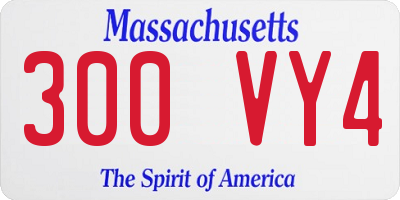 MA license plate 300VY4