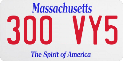 MA license plate 300VY5