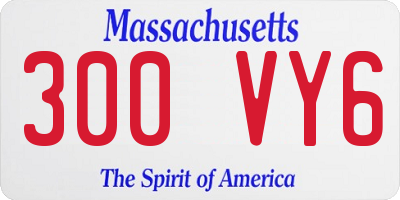 MA license plate 300VY6
