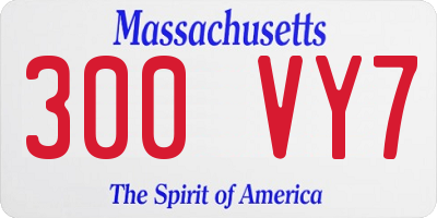 MA license plate 300VY7