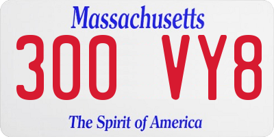 MA license plate 300VY8