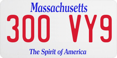 MA license plate 300VY9
