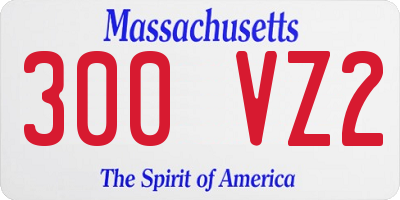 MA license plate 300VZ2