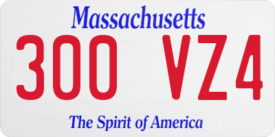 MA license plate 300VZ4