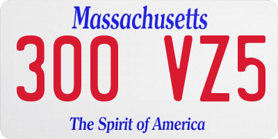 MA license plate 300VZ5
