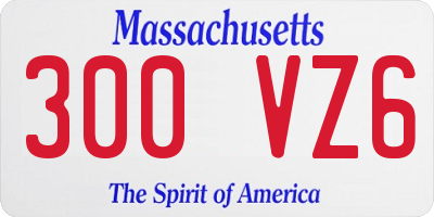 MA license plate 300VZ6