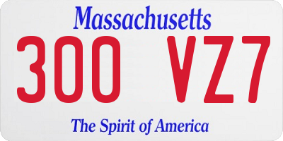 MA license plate 300VZ7