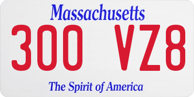 MA license plate 300VZ8