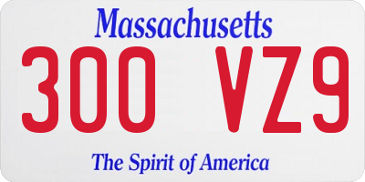 MA license plate 300VZ9