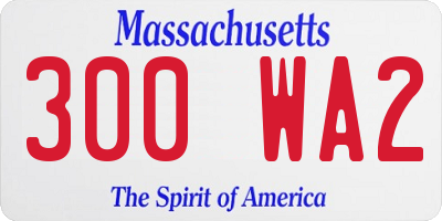 MA license plate 300WA2