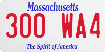 MA license plate 300WA4
