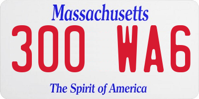 MA license plate 300WA6