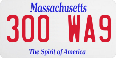 MA license plate 300WA9
