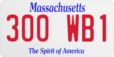 MA license plate 300WB1