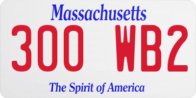 MA license plate 300WB2