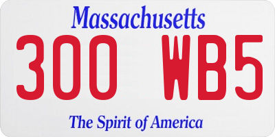 MA license plate 300WB5