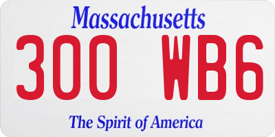 MA license plate 300WB6