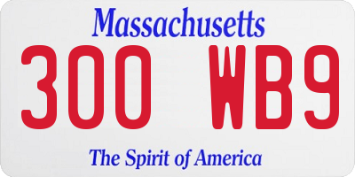 MA license plate 300WB9