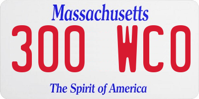 MA license plate 300WC0