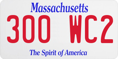 MA license plate 300WC2
