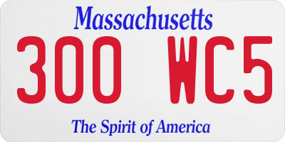 MA license plate 300WC5